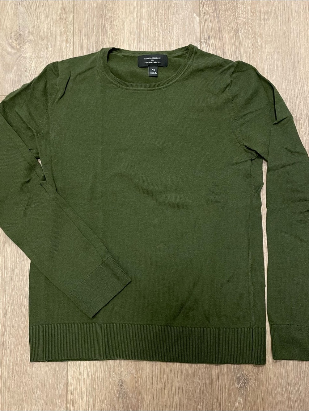 Banana Republic Factory Forever Sweater Dark Olive Crewneck Sweater